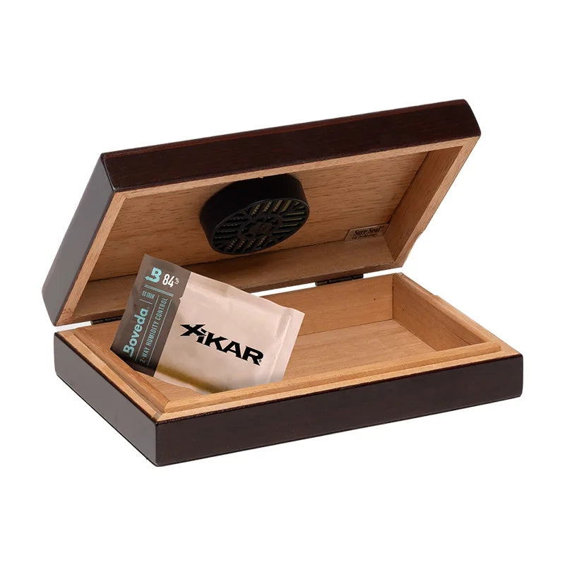 Humidor Supreme Mahogany Travel Humidor 5 Cigar Capacity with 1 Xikar-Boveda 84% Seasoning Pack - view 2