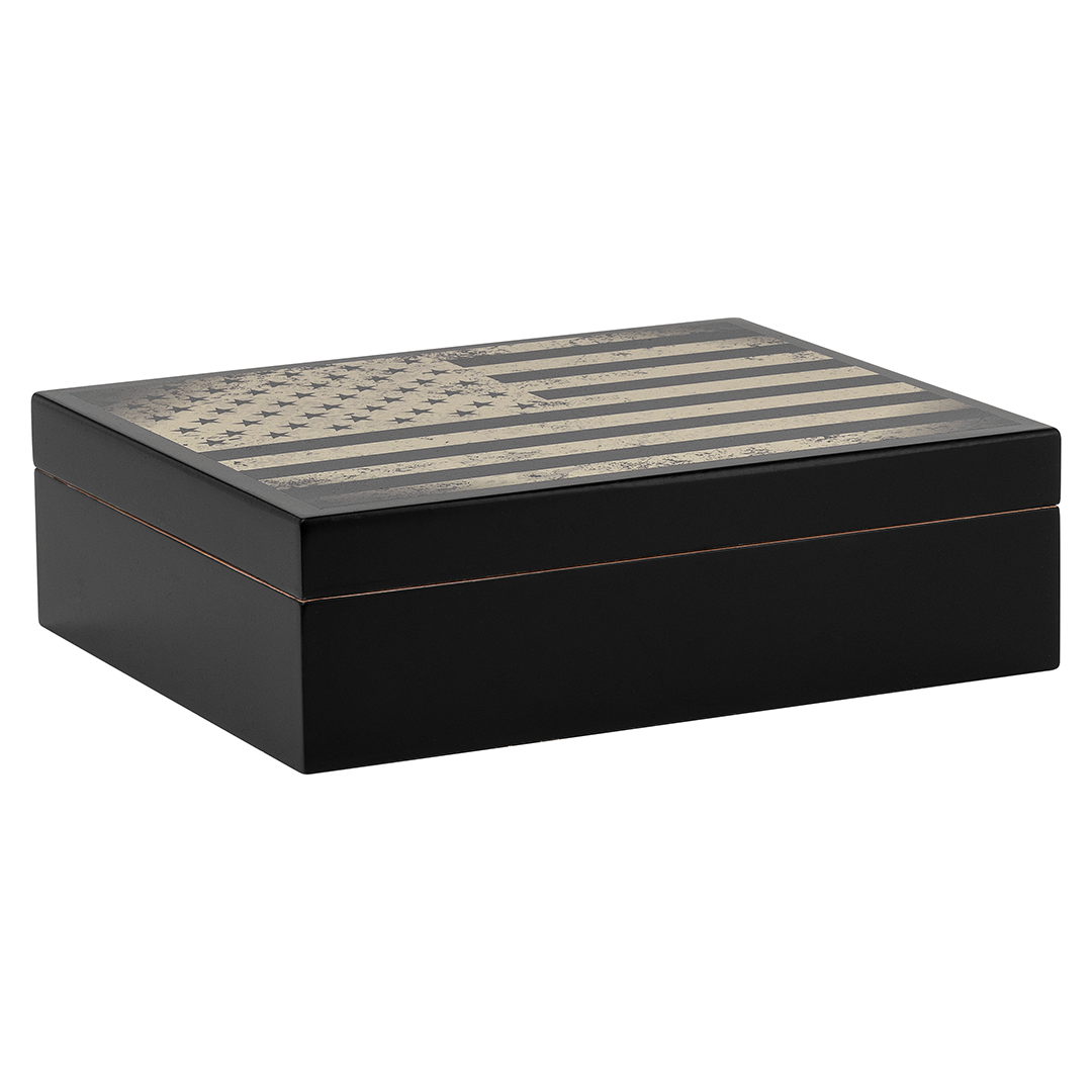 Humidor Supreme Military Humidor 20 Cigar Capacity with 2 Xikar-Boveda 84% Seasoning Packs