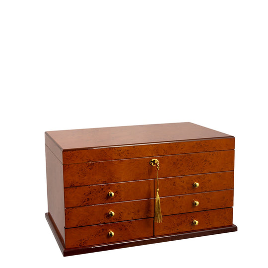 Humidor Supreme Ravello High Gloss Burl Humidor with Accessory Drawer 100-155 Cigar with 5 Xikar-Boveda 84% Seasoning Packs - view 4