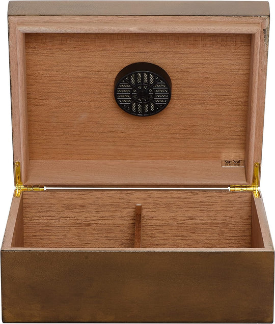 Humidor Supreme Rawhide Humidor with Crackel Finish 25-50 Cigar Capacity with 1 Xikar-Boveda 84% Seasoning Pack - view 6