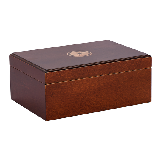 Humidor Supreme Sao Paolo Humidor with Inlay 50 Cigar Capacity with 5 Xikar-Boveda 84% Seasoning Packs