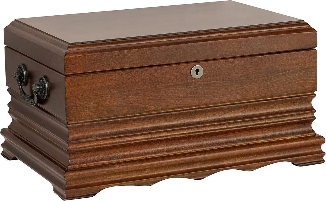 Humidor Supreme Tradition Solid Wood Antique Humidor in Golden Cherry Finish 125 Cigar Capacity with 4 Xikar-Boveda 84% Seasoning Packs - view 4