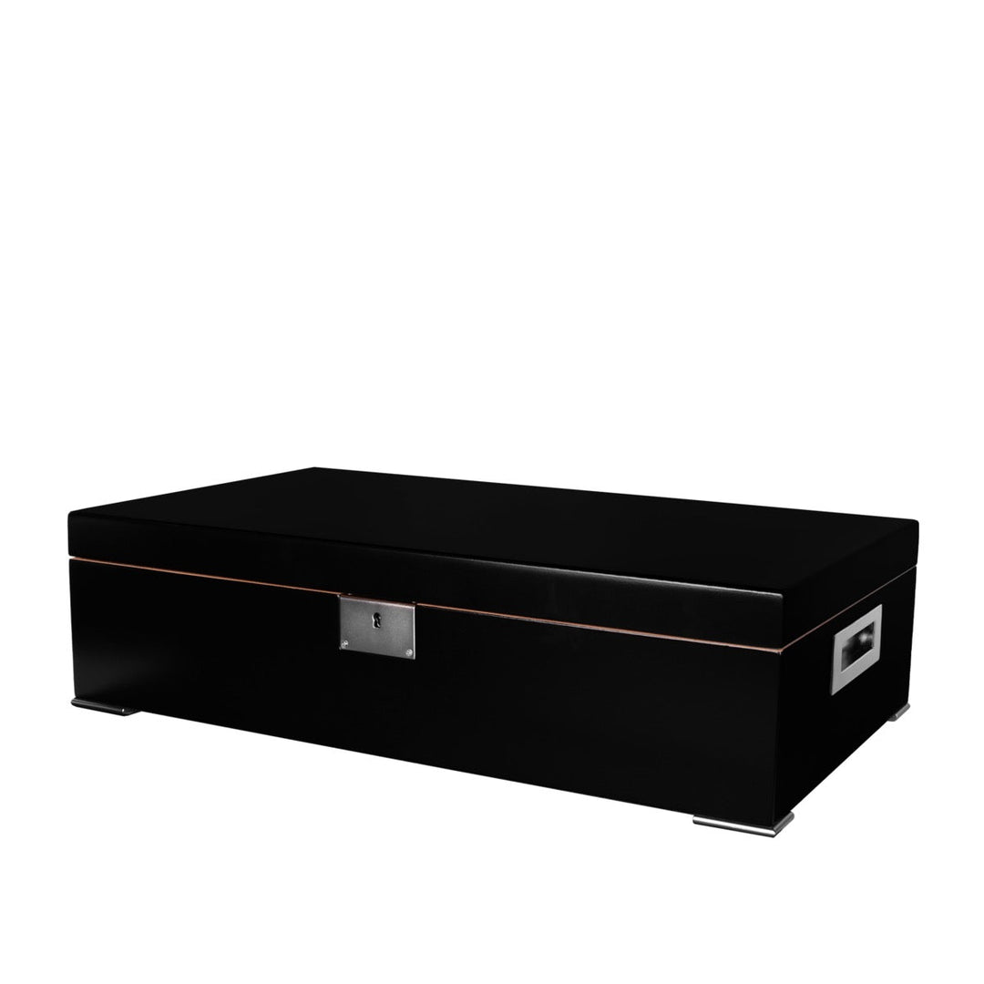 Humidor Supreme Valentino Noir in Black Finish 85-150 Cigar Capacity