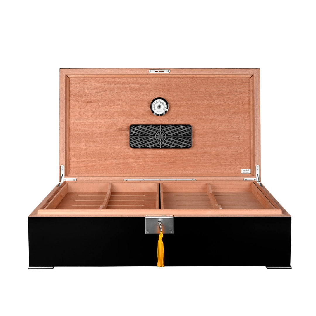 Humidor Supreme Valentino Noir in Black Finish 85-150 Cigar Capacity - view 3