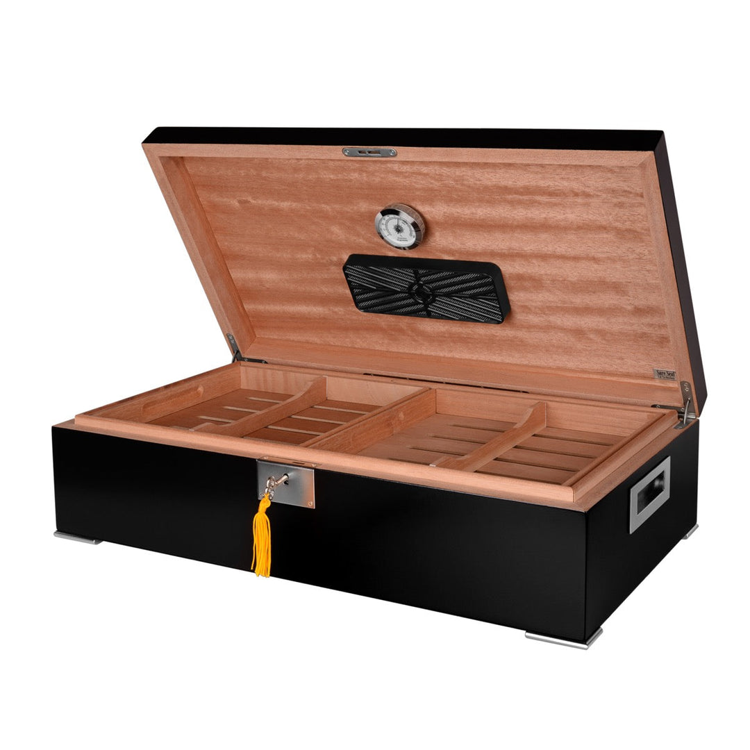 Humidor Supreme Valentino Noir in Black Finish 85-150 Cigar Capacity - view 4