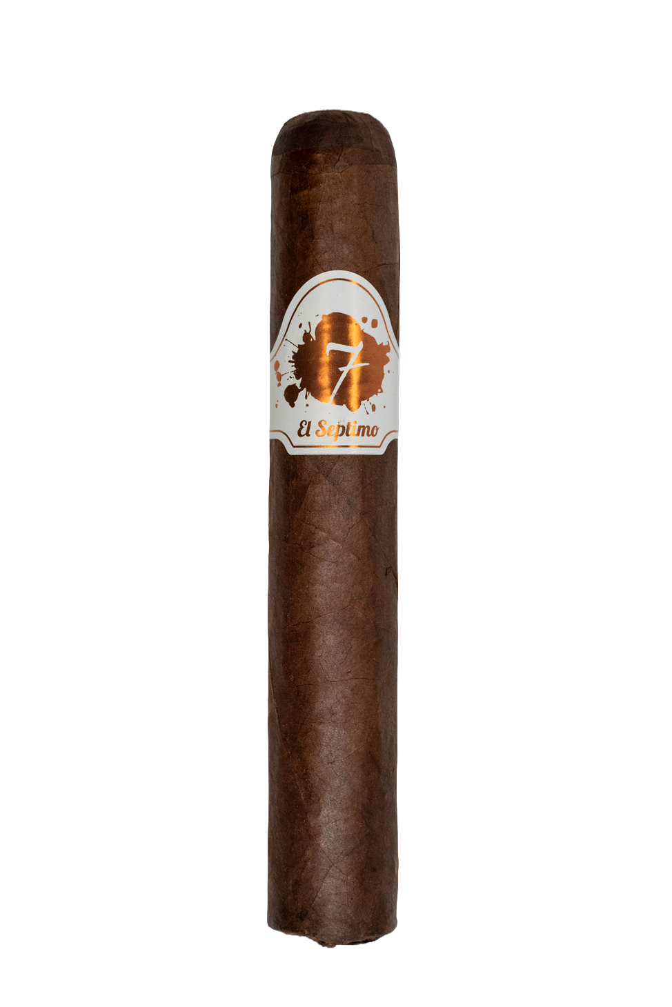 El Septimo Kolosso White premium cigar with white and copper band