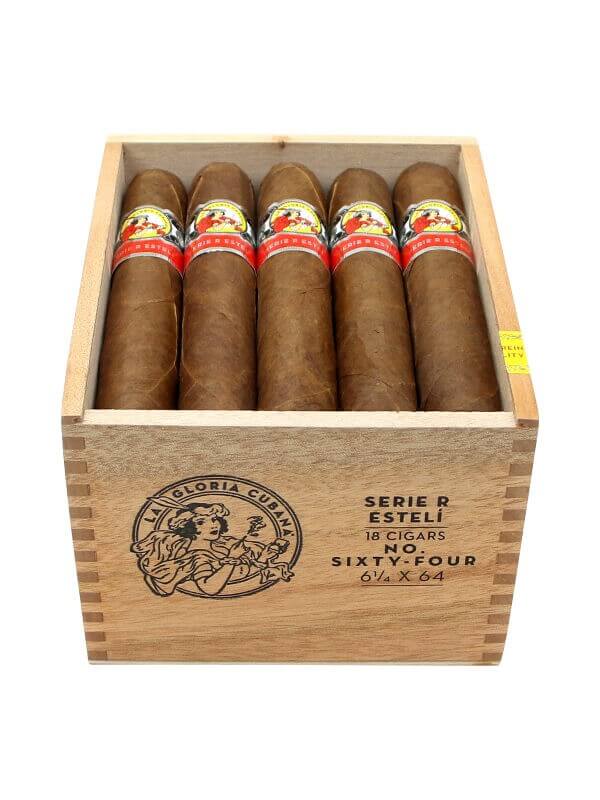 Box of 18 La Gloria Cubana No 64 cigars available in Los Angeles at Cigar Inc.