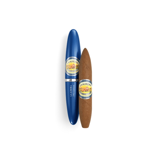 Two La Aurora Preferido Sapphire Tubo cigars 