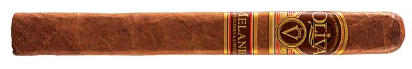 SingleOliva Serie V Melanio Churchill cigar Ecuadorian Sumatra wrapper over Nicaraguan long-fillers with cedar, cocoa, and spice. Shop Cigar Inc., Woodland Hills Los Angeles