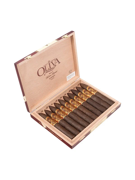 Box of 10 Oliva Serie V Maduro Torpedo premium Nicaraguan cigars available at Cigar Inc. Woodland Hills Los Angeles