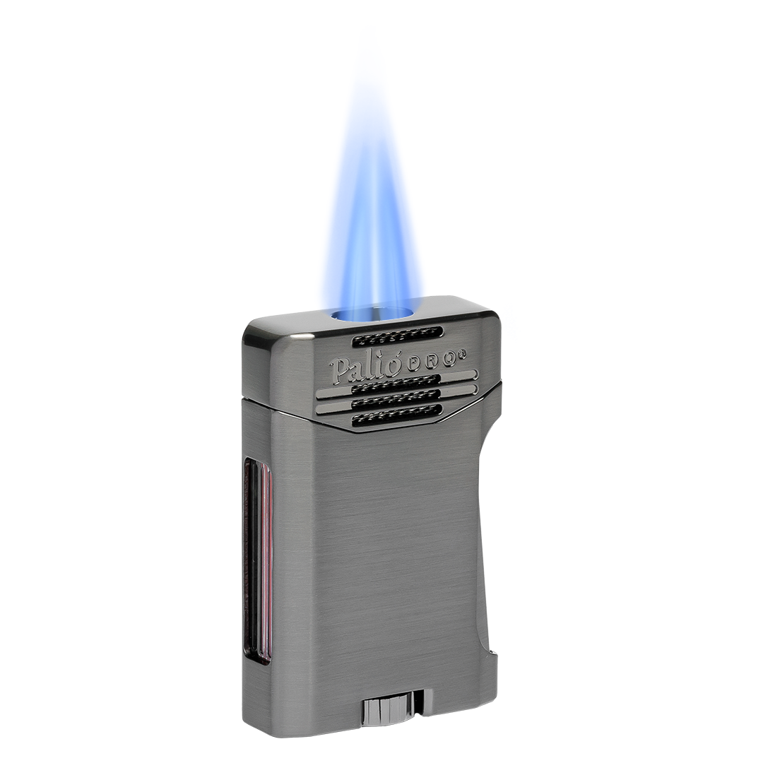 Palio Antares Side Squeeze Double-Jet lighter in Gunmetal - view 4