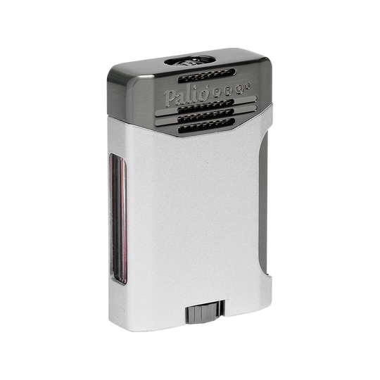 Palio Antares Side Squeeze Double-Jet lighter in Silver