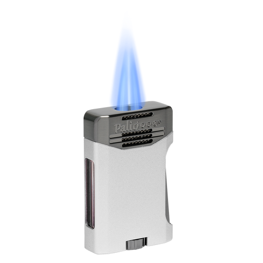 Palio Antares Side Squeeze Double-Jet lighter in Silver - view 5