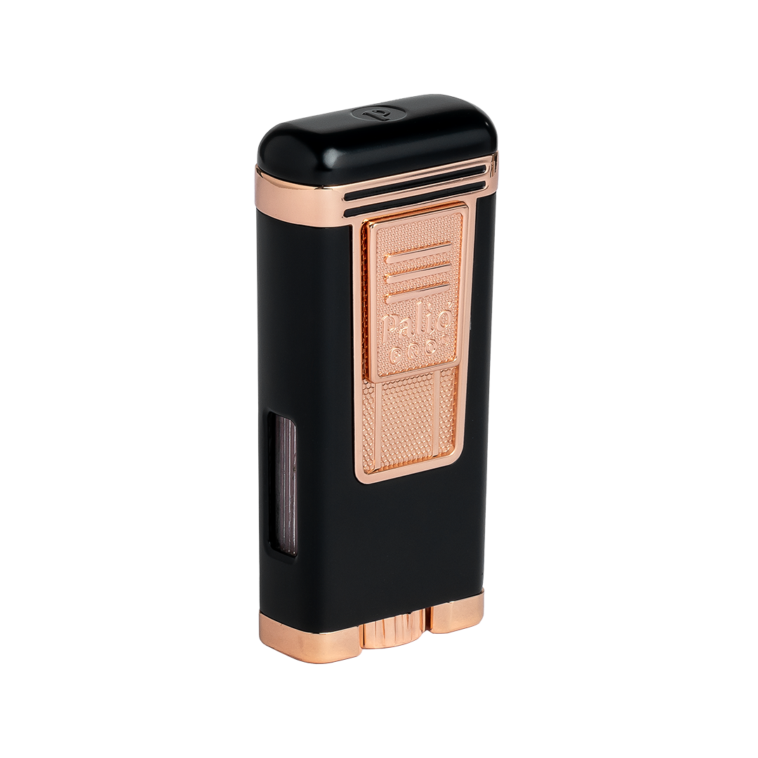Palio Polaris Triple-Jet Lighter in Black & Rose Gold