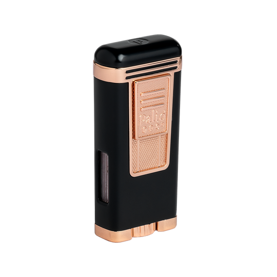 Palio Polaris Triple-Jet Lighter in Black & Rose Gold