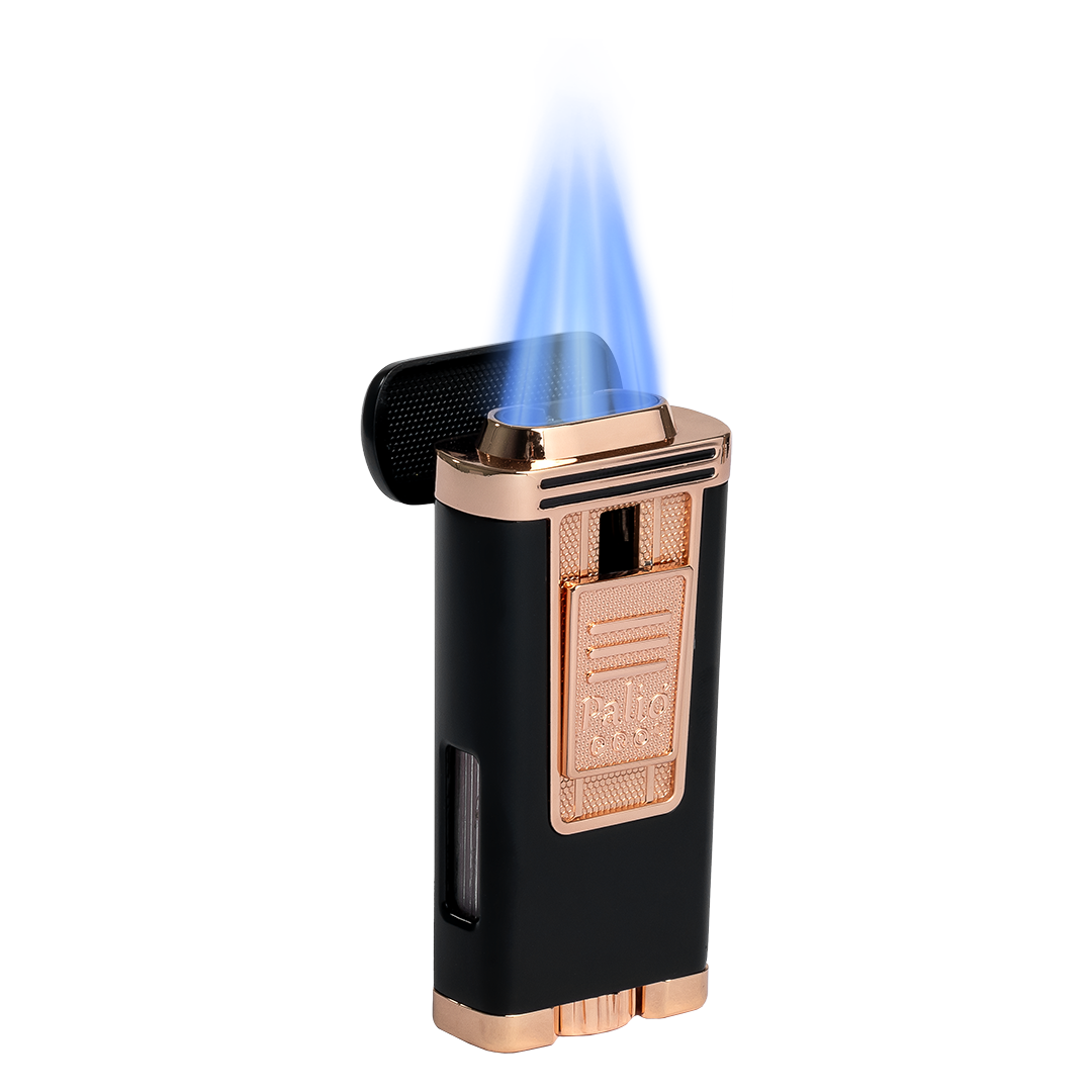 Palio Polaris Triple-Jet Lighter in Black & Rose Gold - view 2