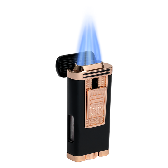 Palio Polaris Triple-Jet Lighter in Black & Rose Gold - view 2