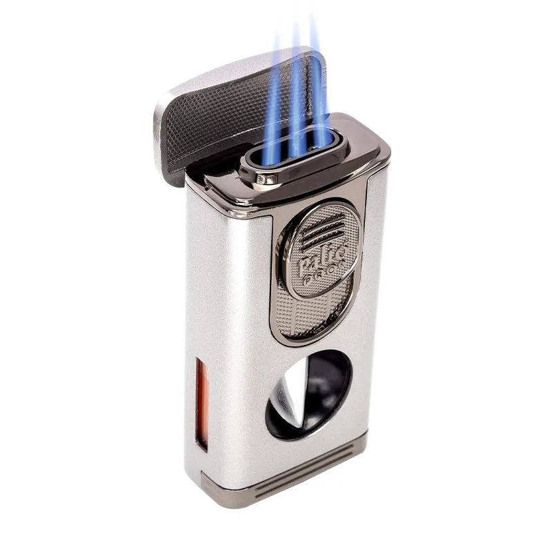 Palio Pro Trevi triple-flame lighter with 60RG vcutter, silver - view 5