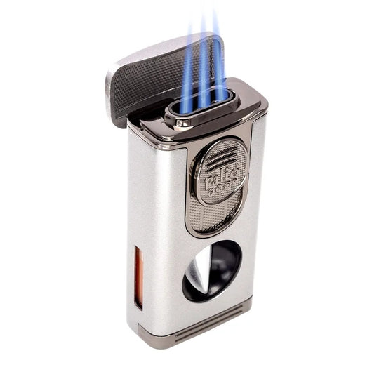 Palio Pro Trevi triple-flame lighter with 60RG vcutter, silver - view 5