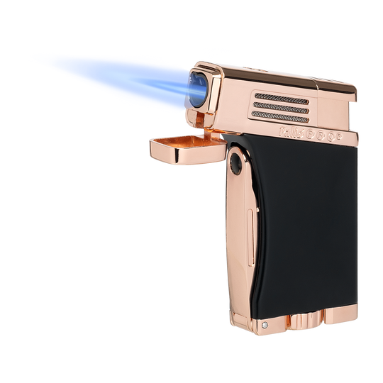 Palio Scorpius Angled Single-Jet Flame Lighter in Black & Rose Gold