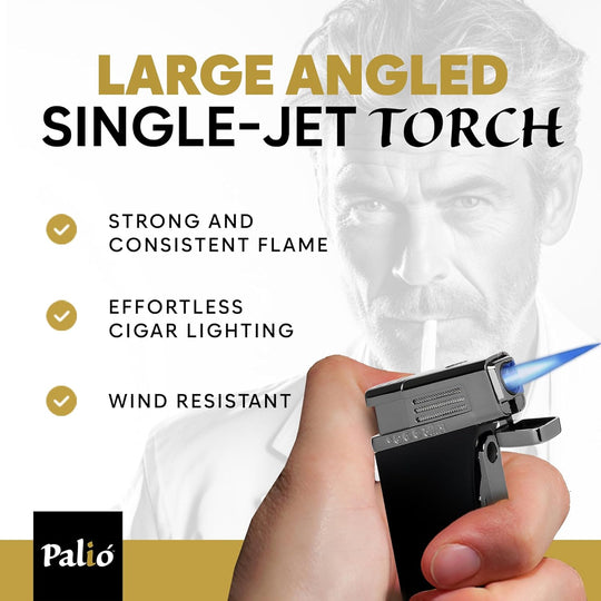 Palio Scorpius Angled Single-Jet Flame Lighter in Black & Rose Gold - view 8