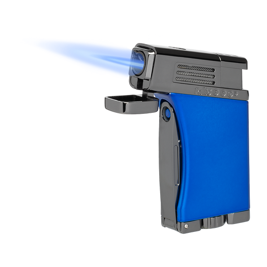 Palio Scorpius Angled Single-Jet Flame Lighter in Blue & Gunmetal - view 3