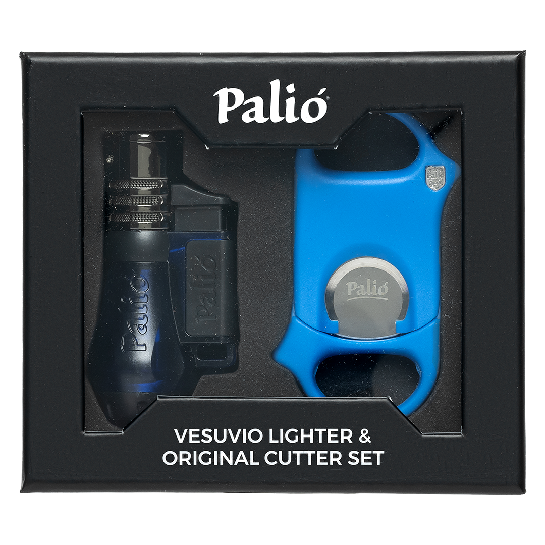 Palio Vesuvio Blue Lighter & Original Cutter Gift Set