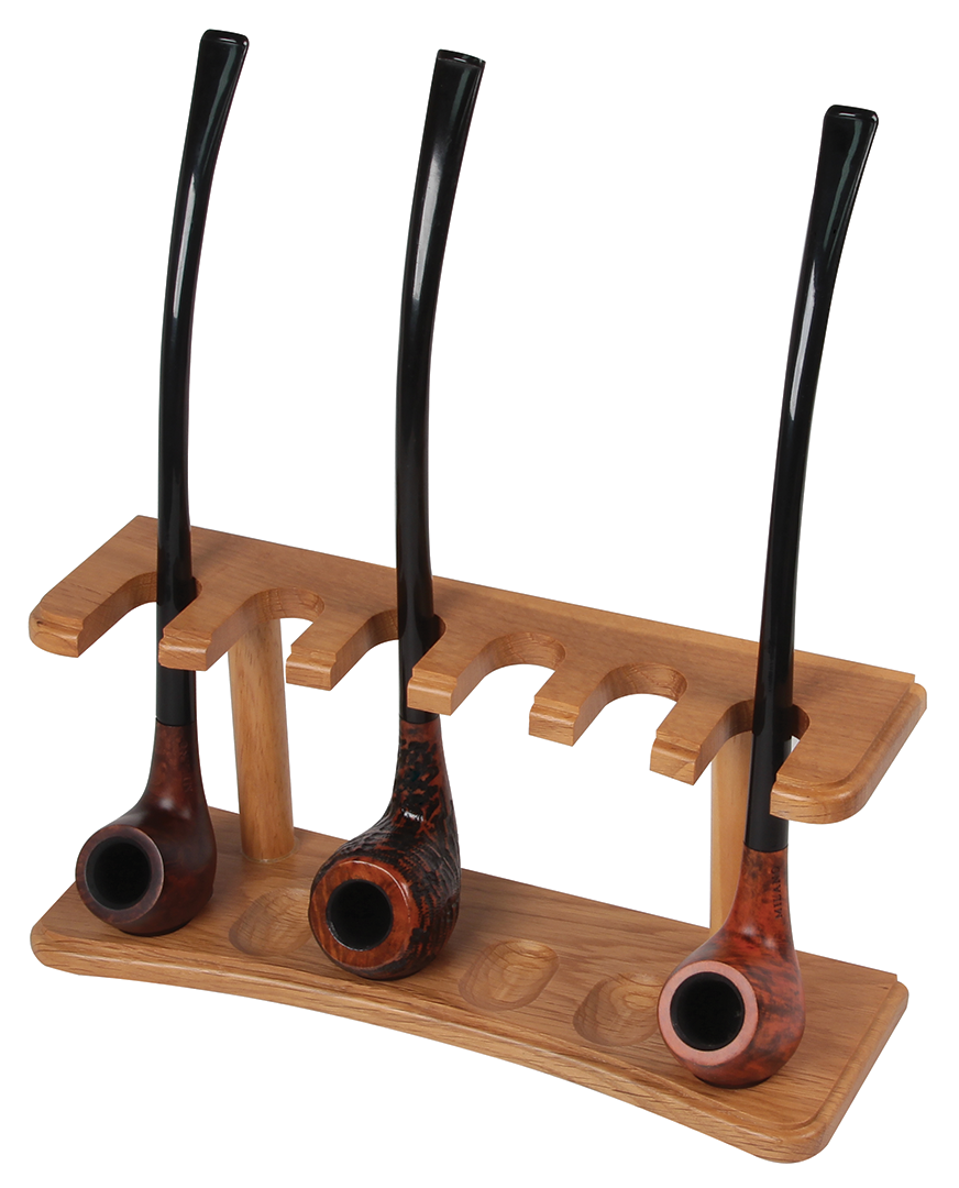 Quality Importers 3 Pipe Rack in Walnut - view 3
