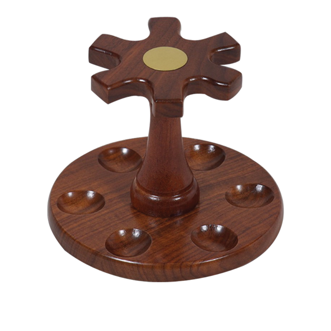 Quality Importers 6 Pipe Rack in Dark Walnut