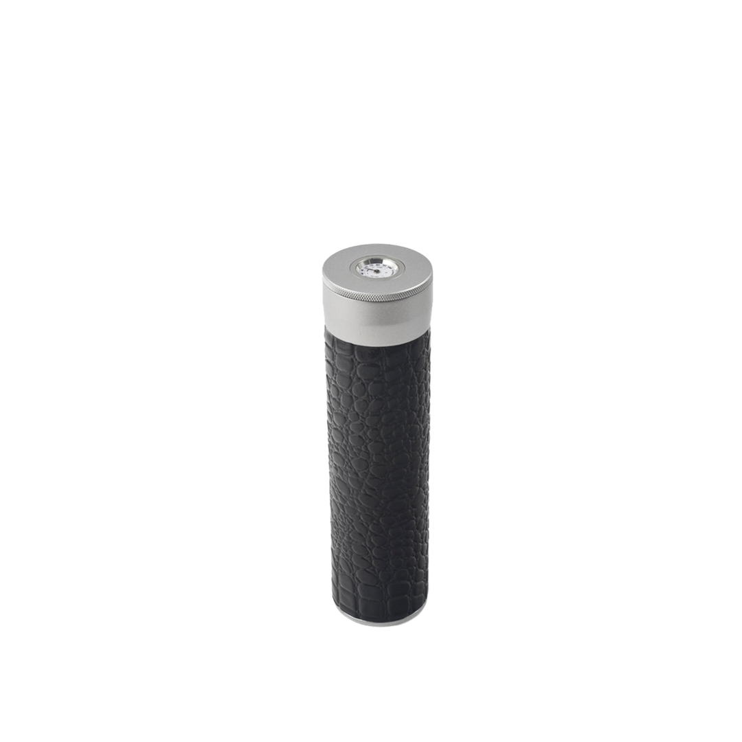 Quality Importers Cigar Tube with Hygrometer in Crocodile Finish