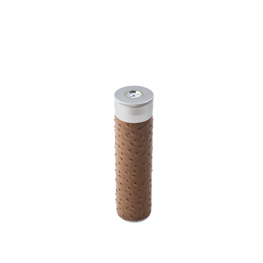 Quality Importers Cigar Tube with Hygrometer in Ostrich Finish - view 2
