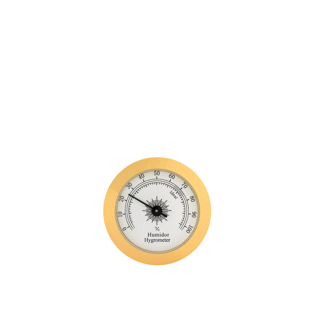 Quality Importers Glass Hygrometer Round in Gold