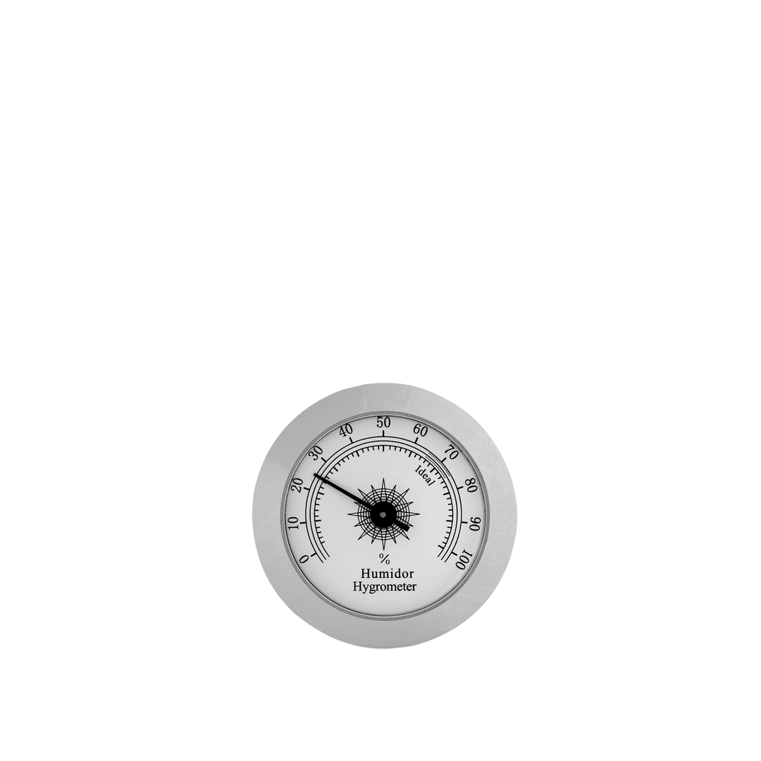 Quality Importers Glass Hygrometer Round in Silver