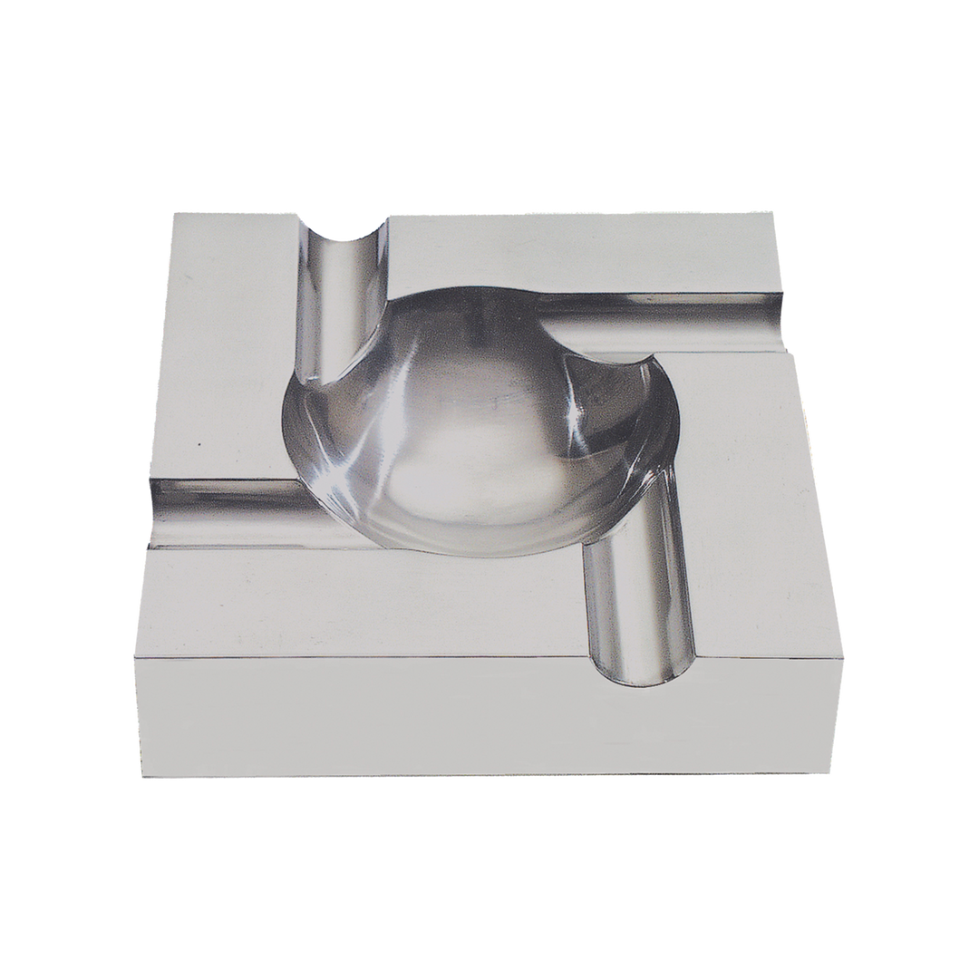 Quality Importers Square Contemporary Cigar Ashtray in Aluminum