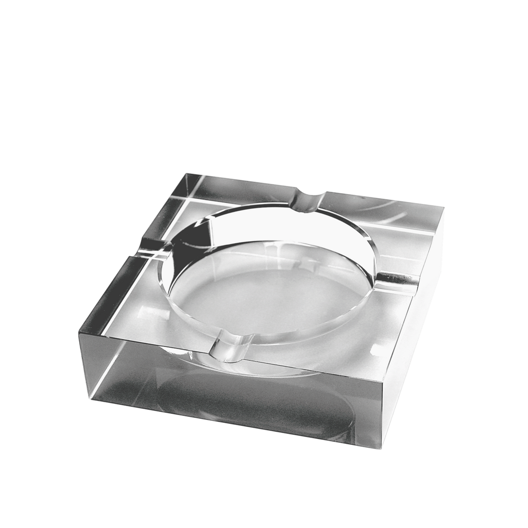 Quality Importers Square Crystal Cigar Ashtray