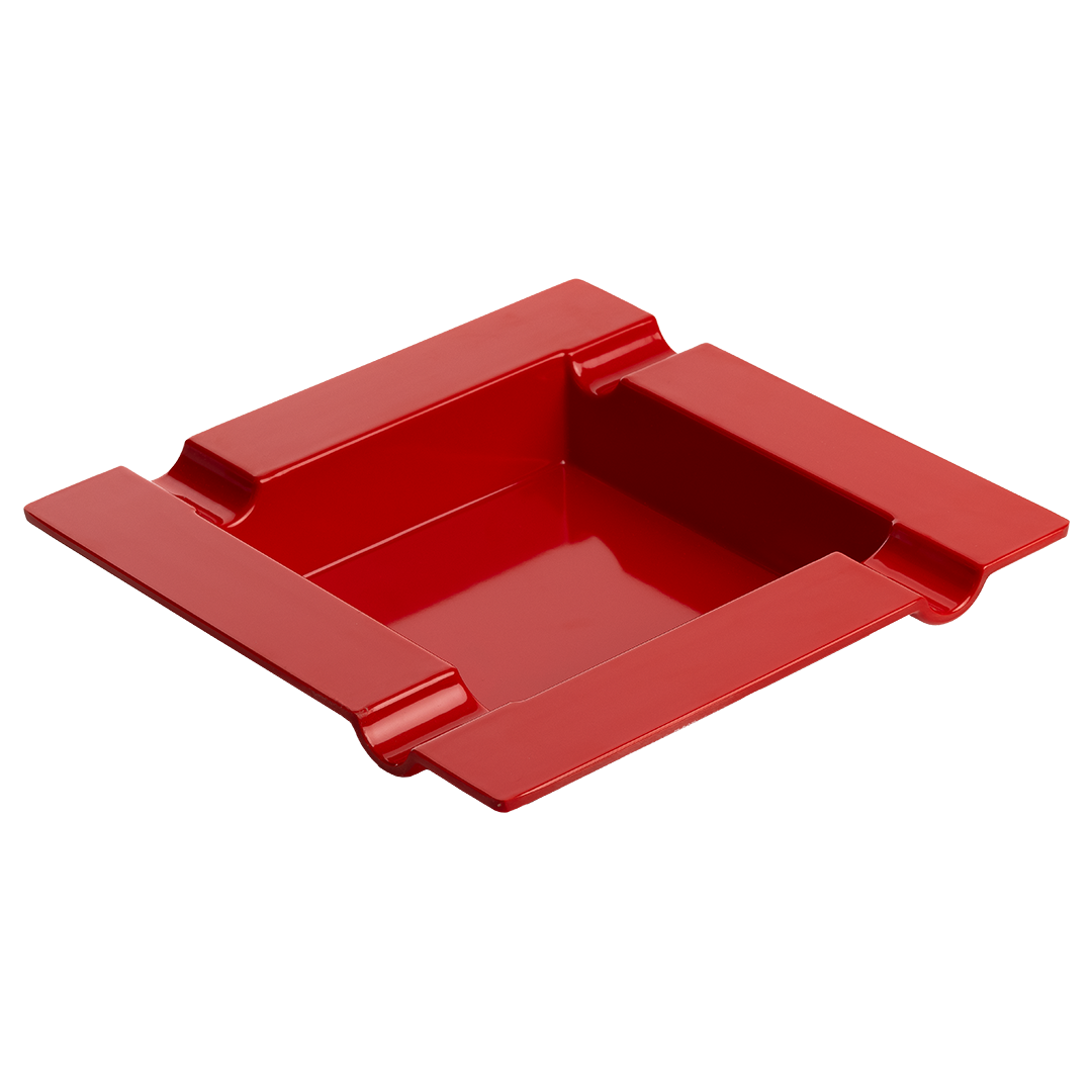 Quality Importers Square Melamine Cigar Ashtray in Red