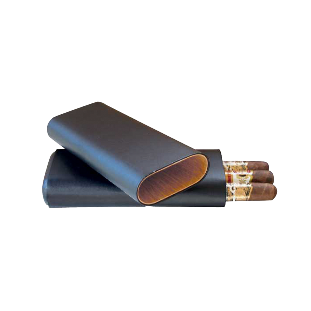 Quality Importers Telescoping Cedar Lined Three Finger Case in Black