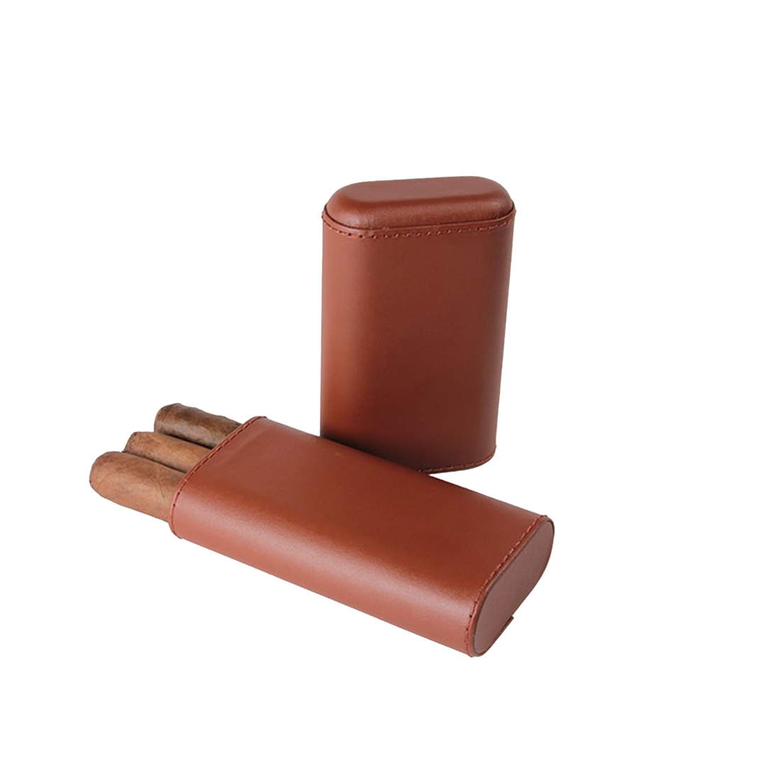 Quality Importers Telescoping Cedar Lined Three Finger Case in Brown