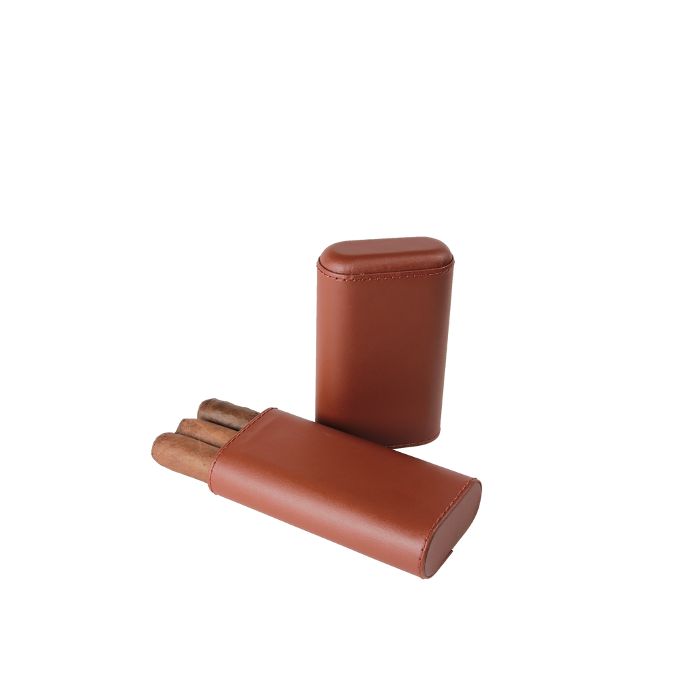 Quality Importers Telescoping Cedar Lined Three Finger Case in Brown - view 2
