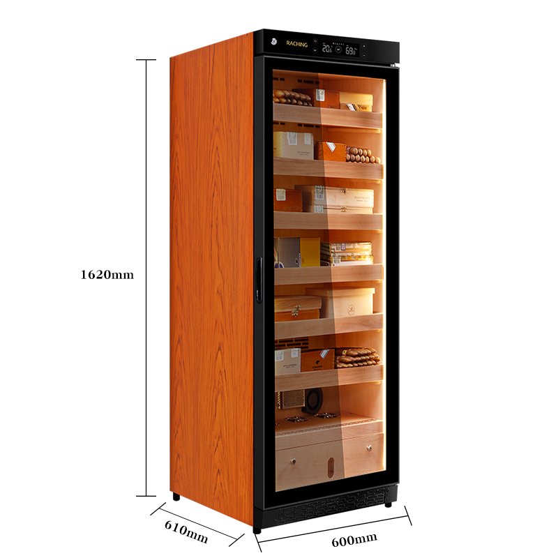 Raching C330A dimensions, 600 by 610 by 1620 mm, brown finish
