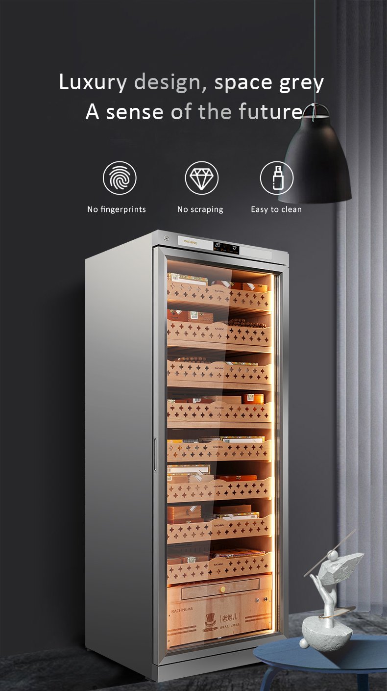 Raching CT48A humidor in space grey stainless steel