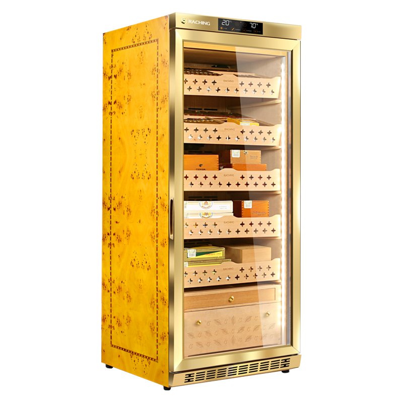 Raching MON1800 humidor Gold angled view