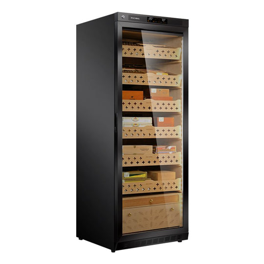 Raching MON2800 humidor Caribbean Black angled view