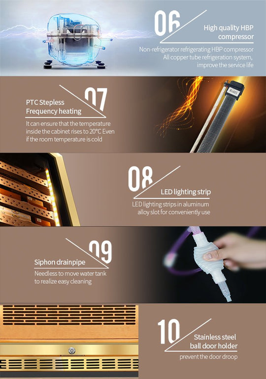 Raching MON2800 key features including HBP compressor and LED lighting