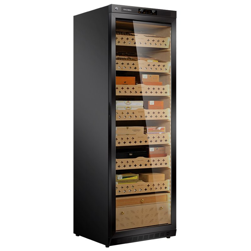 Raching MON3800 humidor Caribbean Black angled view