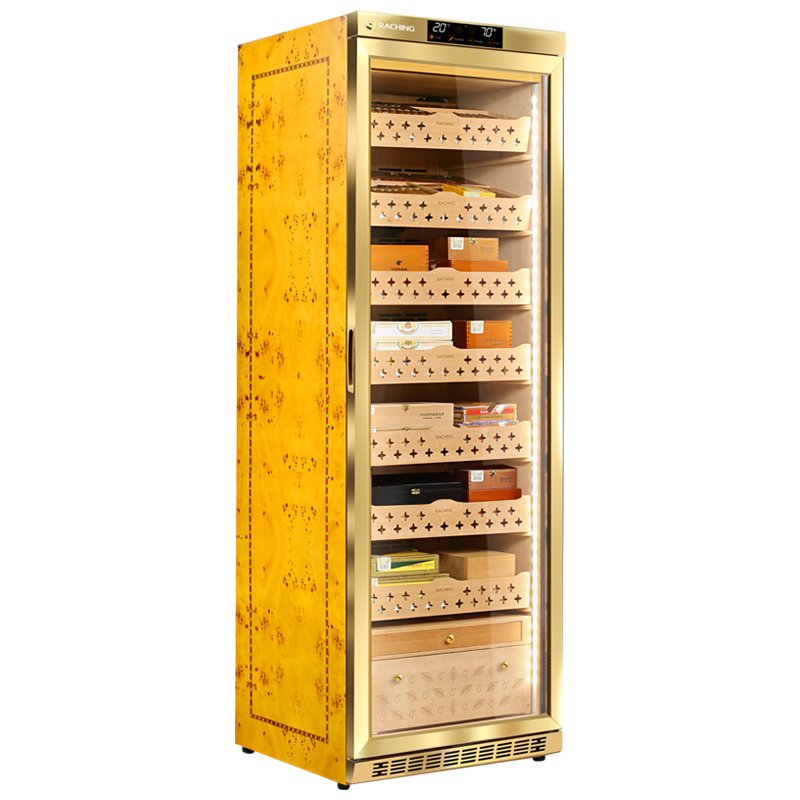 Raching MON3800 humidor Gold angled view