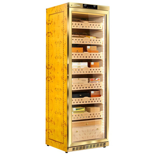 Raching MON3800 humidor Gold angled view