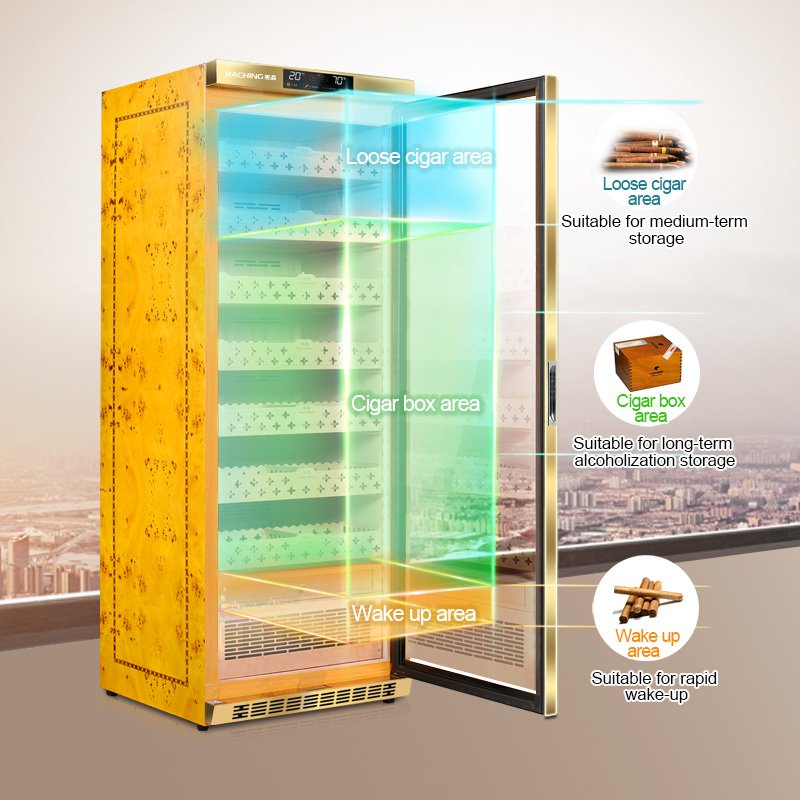 Raching MON3800 three-zone cigar storage areas