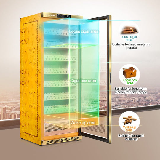 Raching MON3800 three-zone cigar storage areas