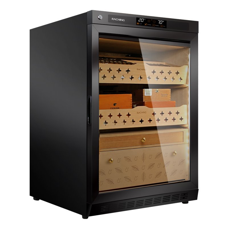 Raching MON800 humidor Caribbean Black angled view